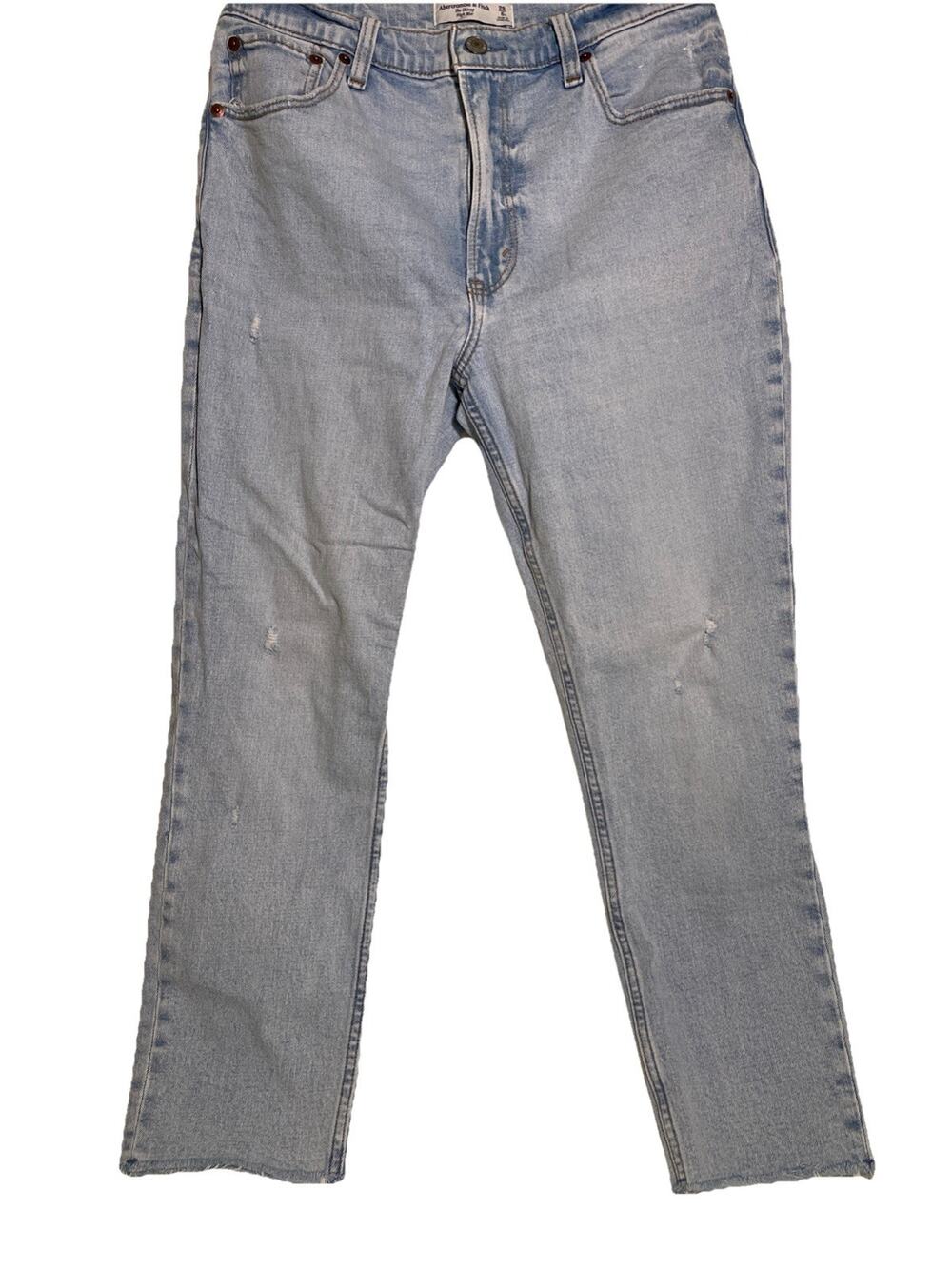 Abercrombie Fitch The Skinny High Rise Distressed Hem Jeans Size 28/6